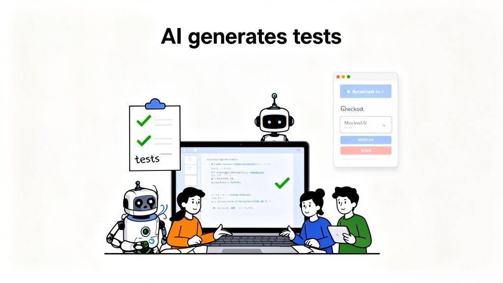 AI bots assist developers in generating and passing tests for software development.